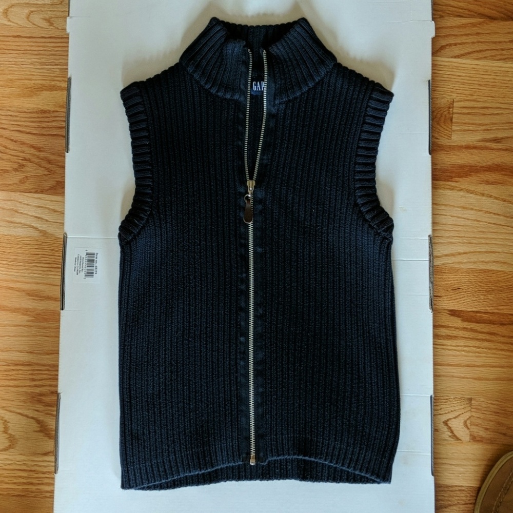Gap sweater vest zip up womens M